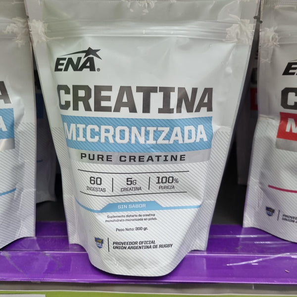 Suplemento esportivo de sabor neutro de creatina micronizada de grau farmacêutico Ena (300Gr / 10,58Oz) - Aumenta a força e a potência muscular