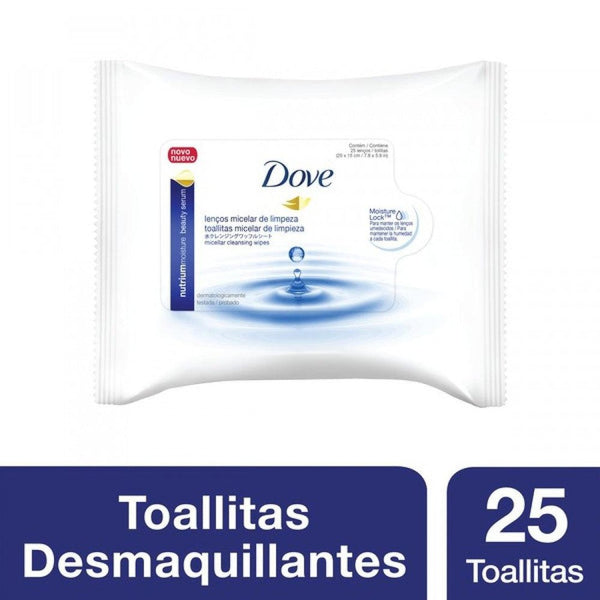 25 Units of Dove Makeup Remover Wipes with Micellar Water ‚Gentle, Non-Irritating and Alcohol-Free for All Skin Types