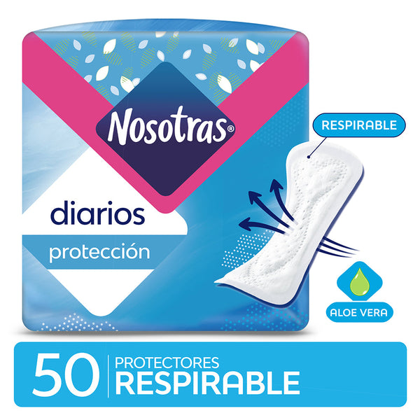 50 Pack of Nosotras Breathable Daily Protectors With Aloe: Soft, Secure & Hypoallergenic