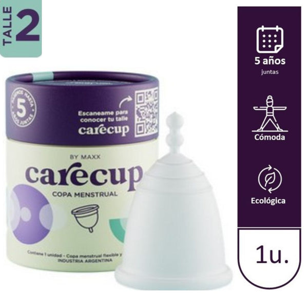 Carecup Menstrual Cup (Size 2): Reusable, Leak-Proof, Odor-Free & Eco-Friendly Period Protection