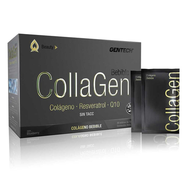 Gentech Collagen Coenzyme Q10 Drinking Tablets - 12G / 0.42Oz Ea. - Vitamin C, Resveratrol & CoQ10 for Skin, Bones & Cartilage Health
