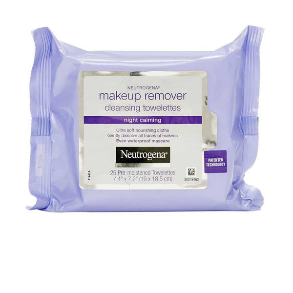 Neutrogena Night Calming Makeup Remover Wipes: Ultra Soft, Effectively Clean & Remove Face & Eye Makeup (25 Units)
