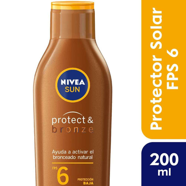 Nivea Sun Tanning Lotion SPF6 (200ml/6.76fl oz): Non-Greasy, UVA/UVB Protection, Natural Ingredients, Pleasant Aroma