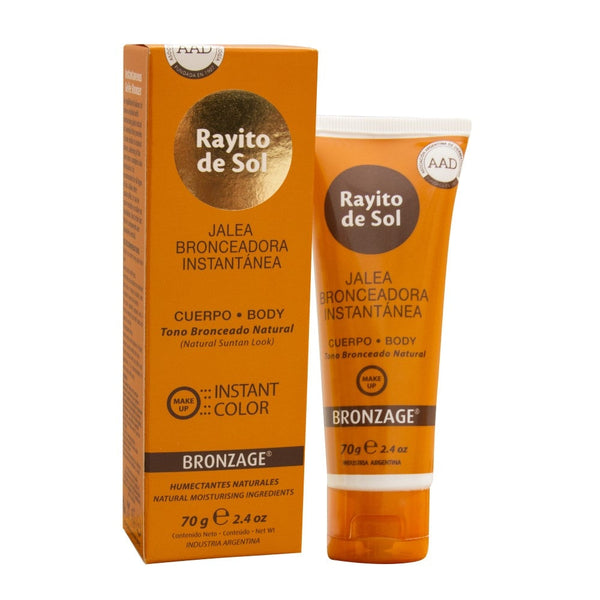 Rayito De Sol Instant Tanning Jelly (70Gr/2.36Oz) - Natural Tanning Accelerator with Melanin, UV Protection & Moisturizing Benefits - Easy to Apply, Non-Sticky & Fast Drying